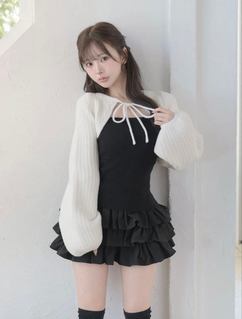 Darich ティアードフリルミニワンピース ブラック FREE