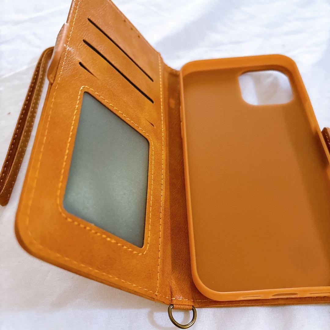 ☆iPhone12 Pro Max ケース レザーケース ライトブラウン