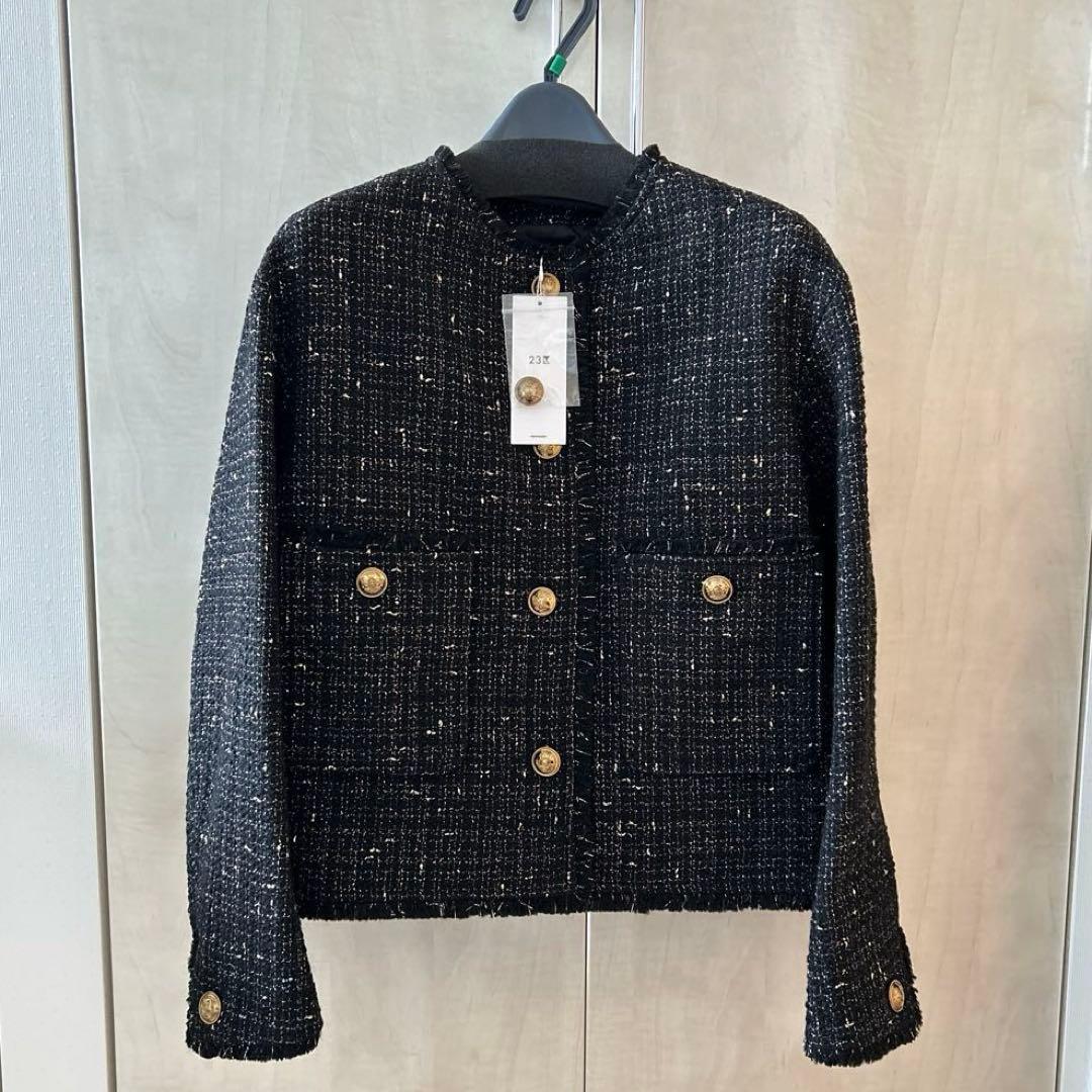 23区 ブラック ツイード　ジャケット 38