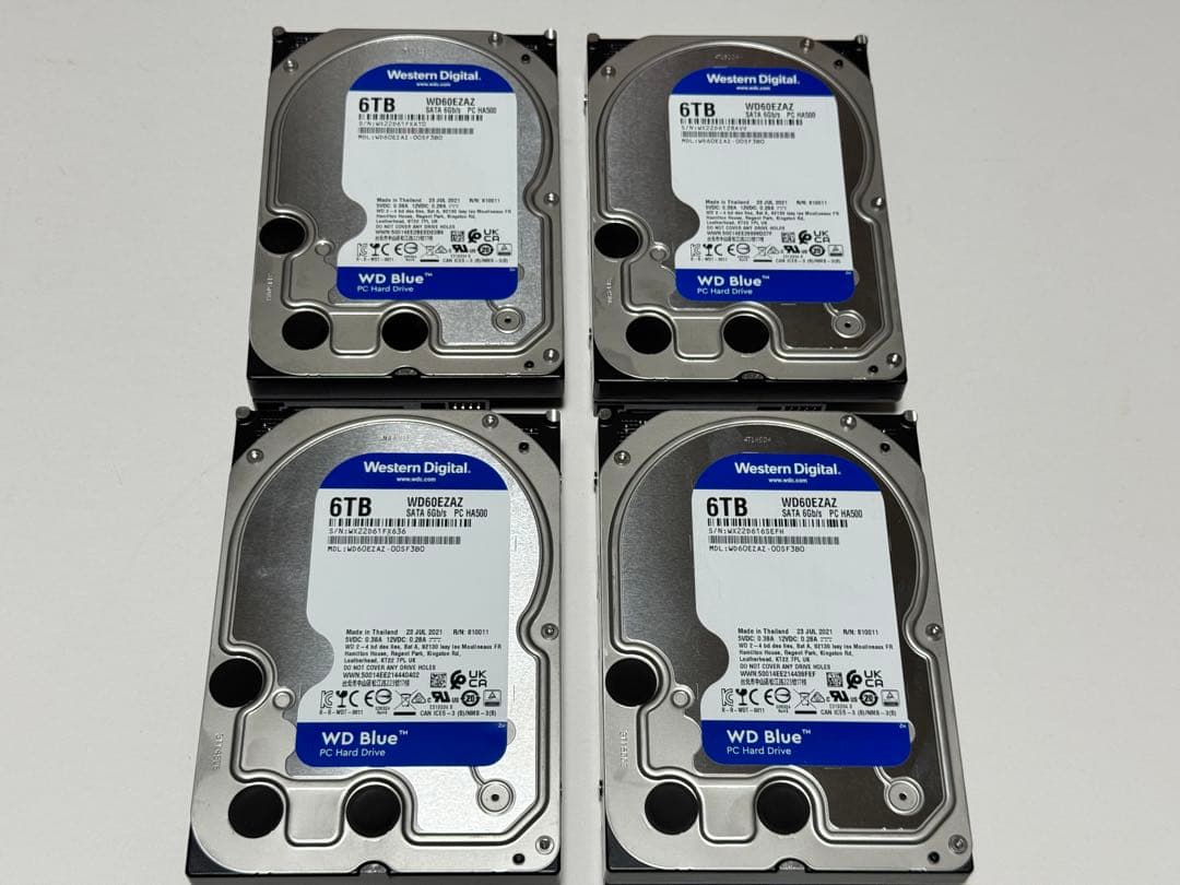 Western Digital WD Blue 6TB HDD 4台セット