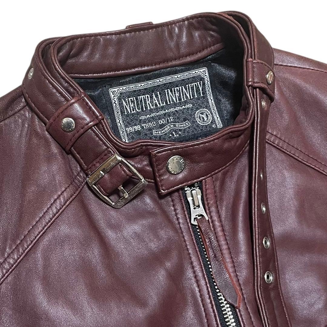 neutral infinity ラムレザー シングルライダース L ボルドー