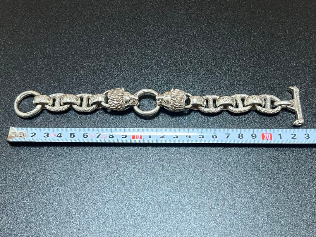 ガボールtype☆2ライオンヘッズ ブレスレット☆美品シルバー925