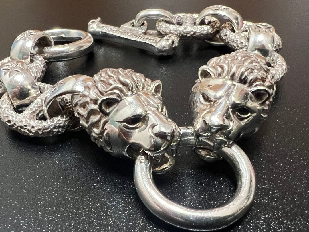 ガボールtype☆2ライオンヘッズ ブレスレット☆美品シルバー925