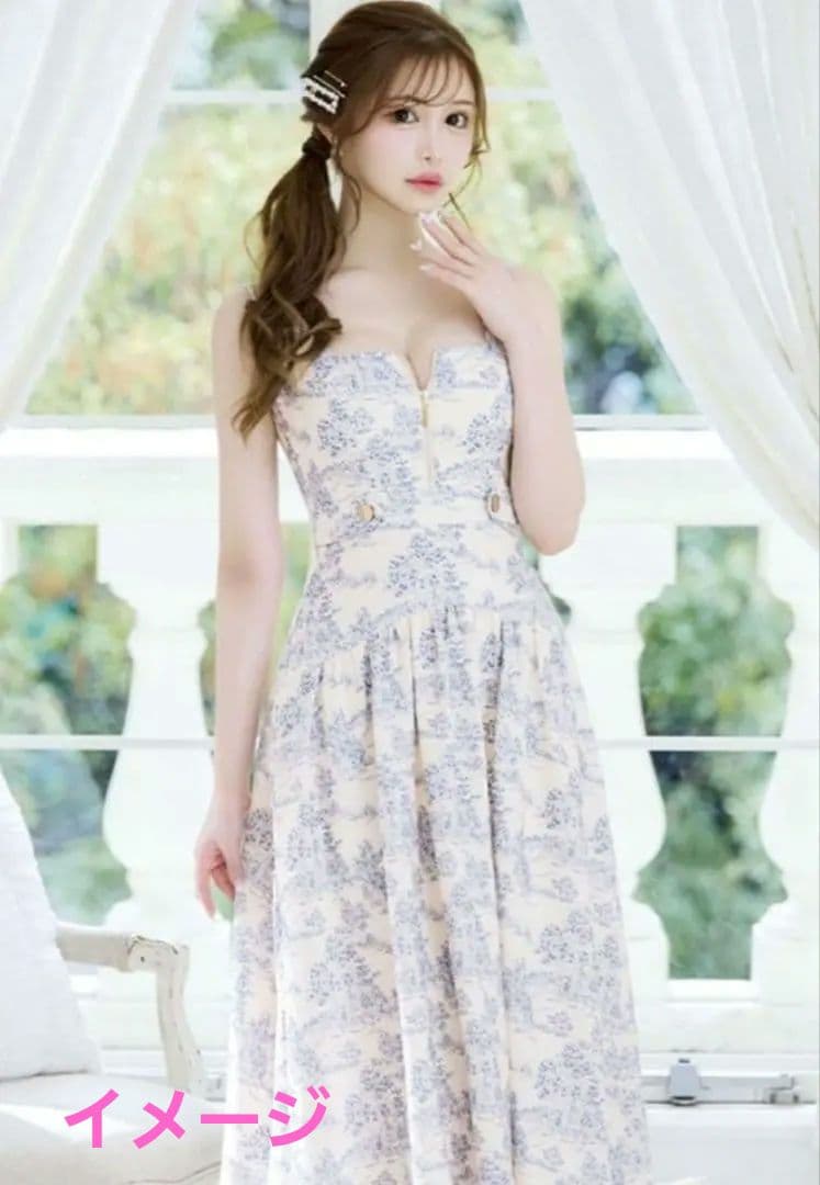 う*！様 花柄ノースリーブマキシドレス ローブドフルール キャバドレス