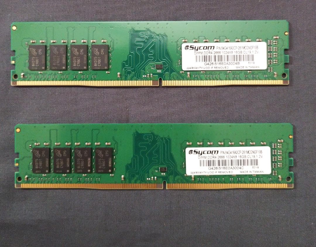 メモリ/Crucial/DDR4-2666 16GB 2枚セット32GB[15]