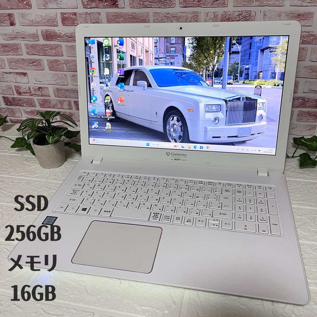 ★美品GATEWAY SSD新品256GB メモリ16GB★カメラ PC454