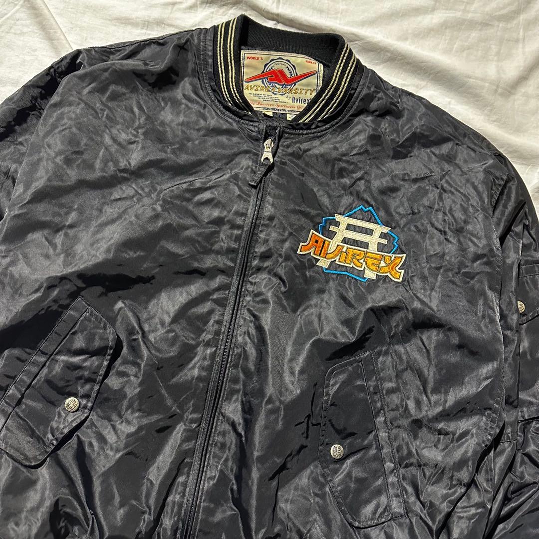 AVIREX アヴィレックス　刺繍スカジャン　ジャケット XXL 龍 メッシュ