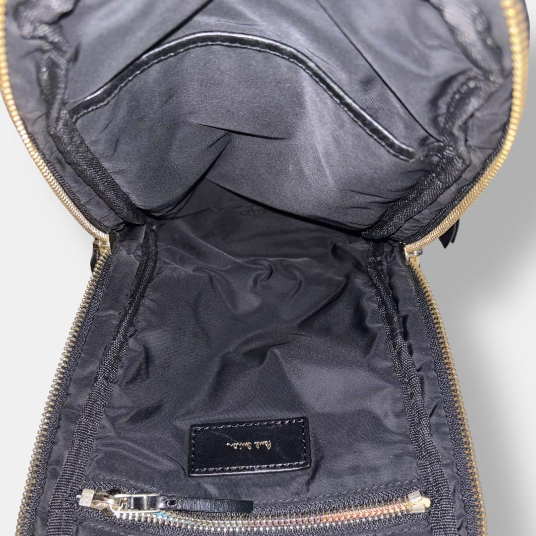 極美品 ポールスミス ボディバッグ マルチストライプ ナイロン 黒 マルチカラー