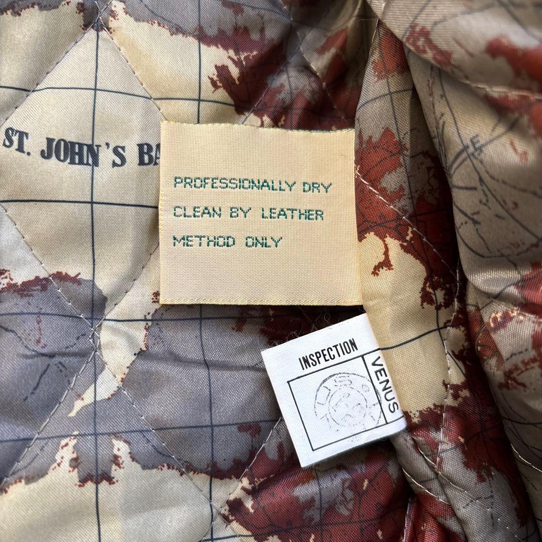 90s レザージャケット　黒　ブラック　ヴィンテージ　セントジョンズベイ