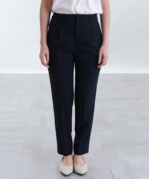 現行品【INDIVI】ノーカラージャケット＋タックテーパードパンツ　グレー