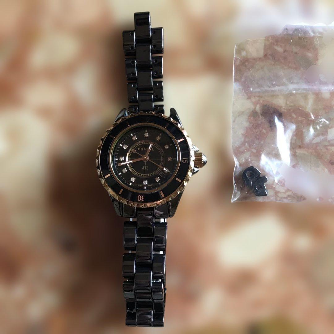 CHANEL ブラック ゴールド セラミック 時計
