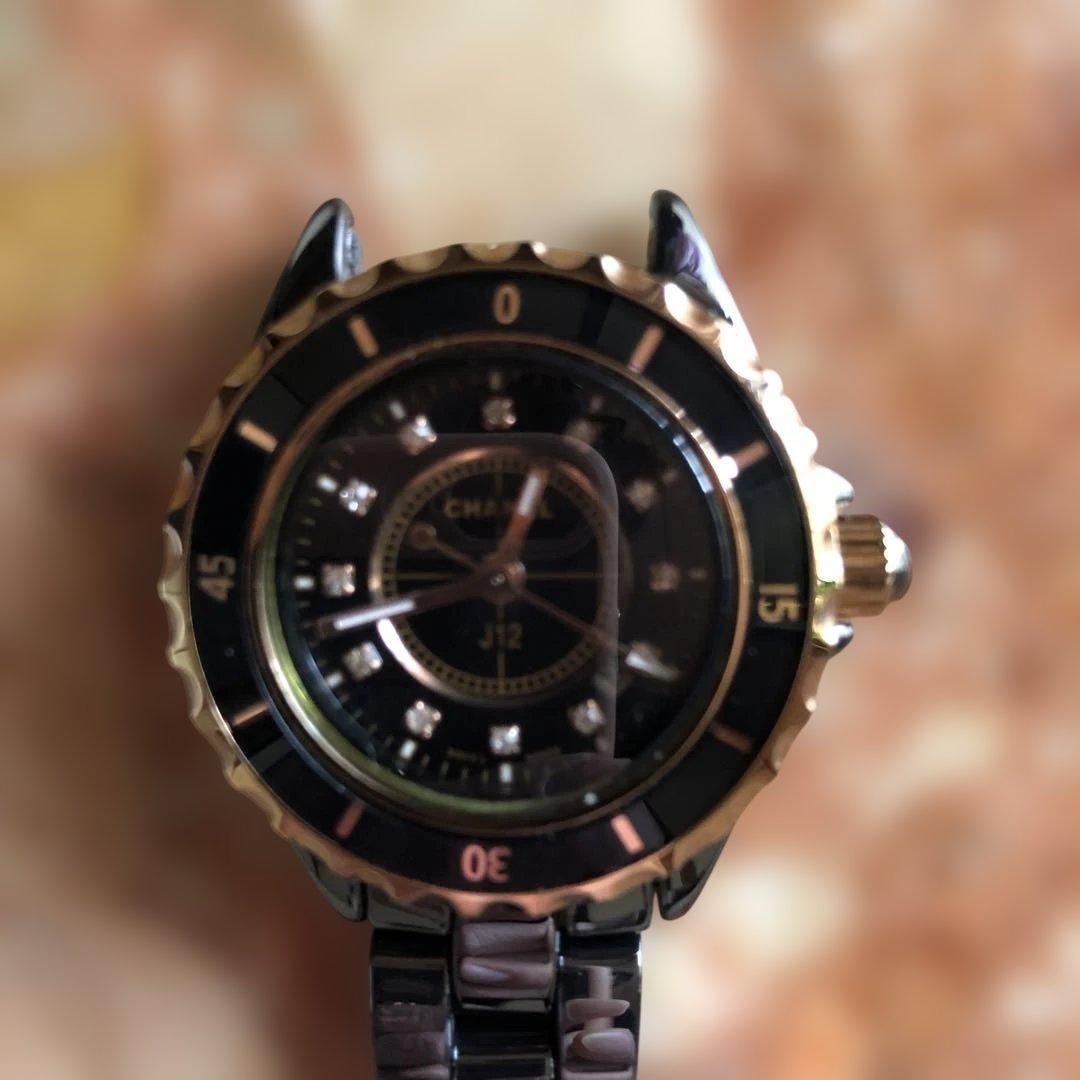 CHANEL ブラック ゴールド セラミック 時計