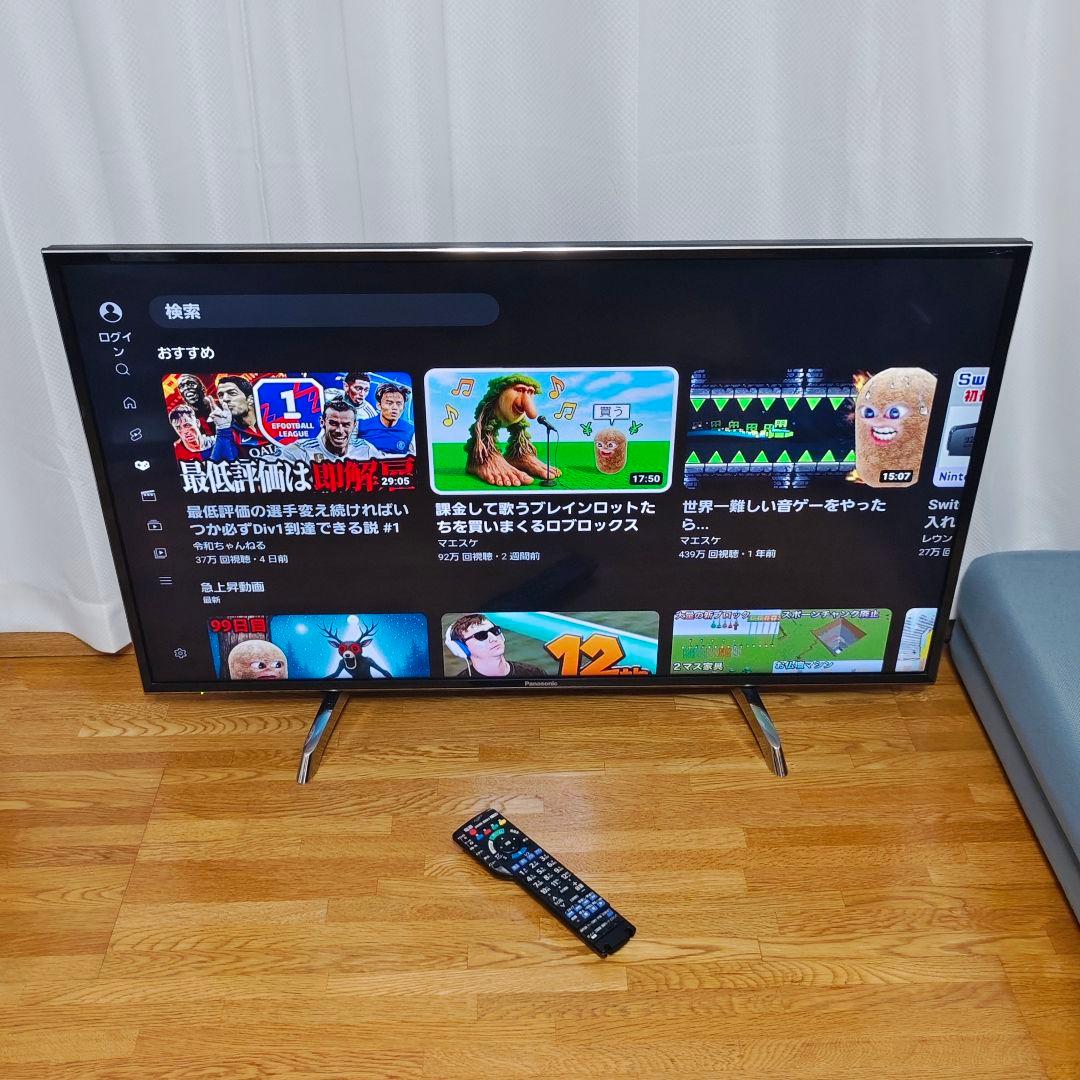4k対応 パナソニック　43型 スマートテレビ ネット動画／地上波BSCS