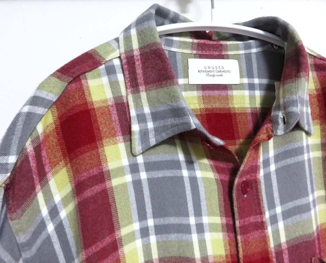 定価3.6万 UNUSED Rayon check shirt 2 レーヨン