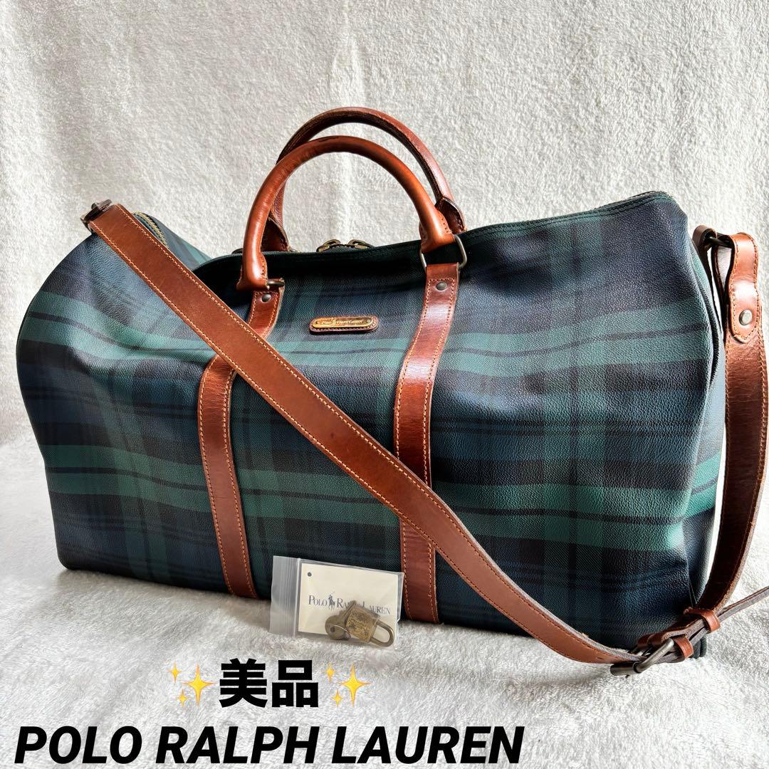 ✨️美品 ポロラルフローレン ボストンバッグ ２WAY グリーン PVCレザー