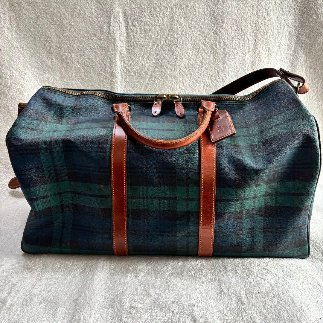 ✨️美品 ポロラルフローレン ボストンバッグ ２WAY グリーン PVCレザー