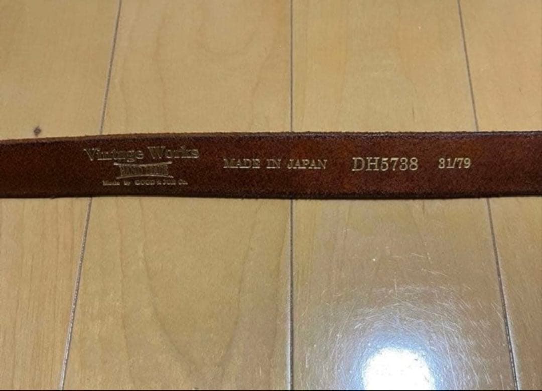 Vintage Works ウエスタンレザー ベルト　茶芯