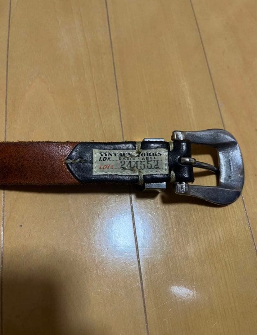 Vintage Works ウエスタンレザー ベルト　茶芯