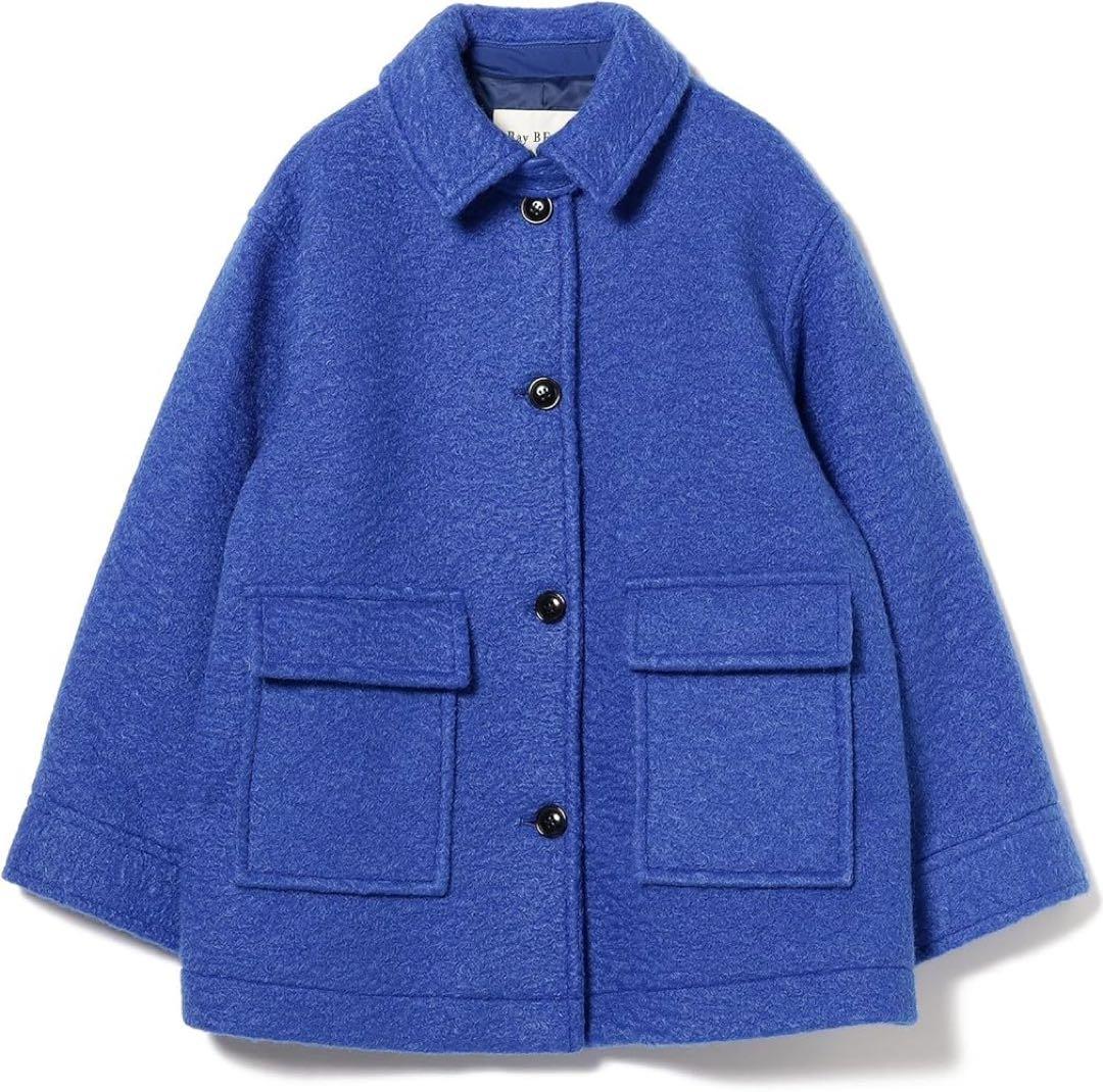 美品▲Ray BEAMS / ループ シャギー ハーフ コート