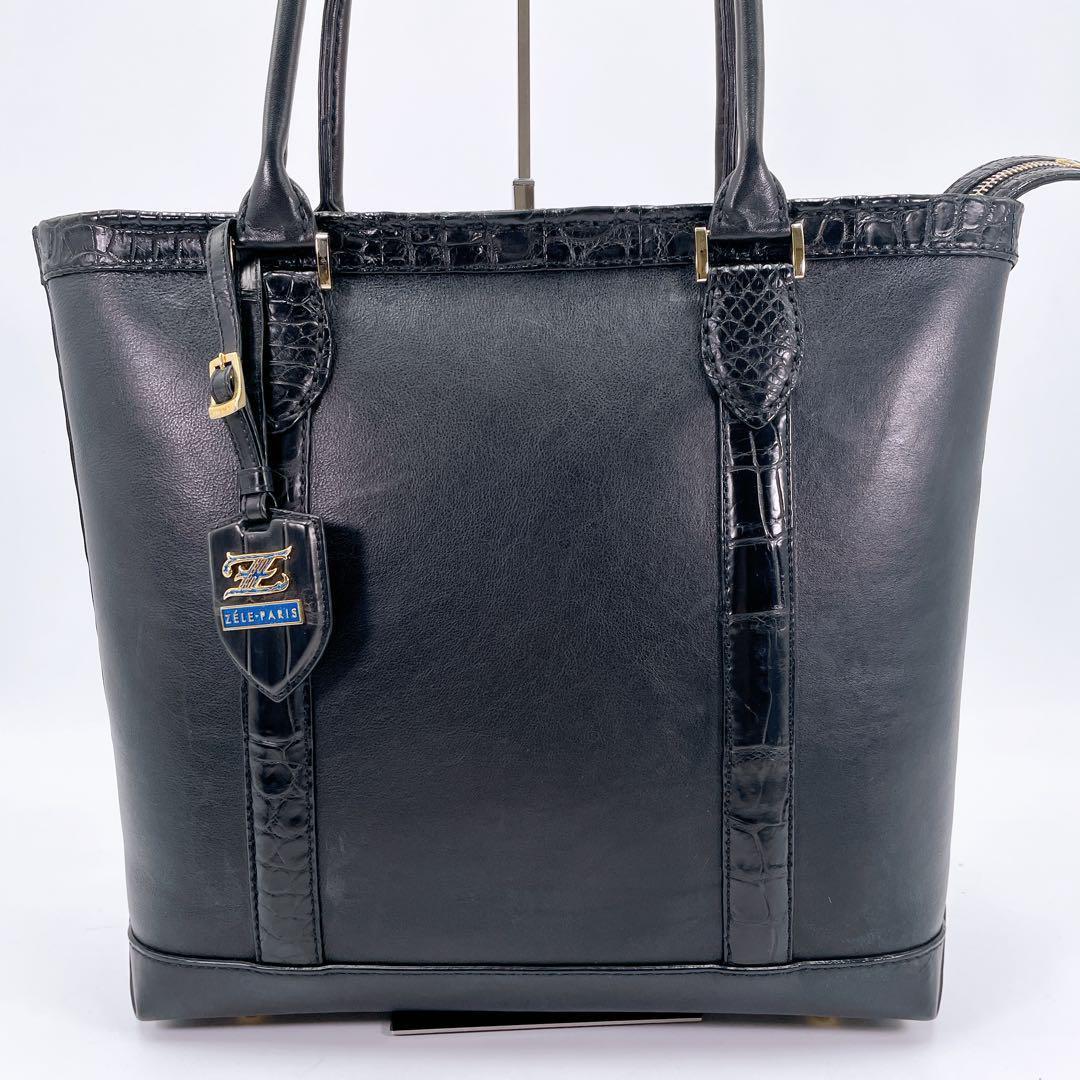 【伝説の一品】ZELE-PARIS ゼルパリ クロコダイル トートバッグ 肩掛け