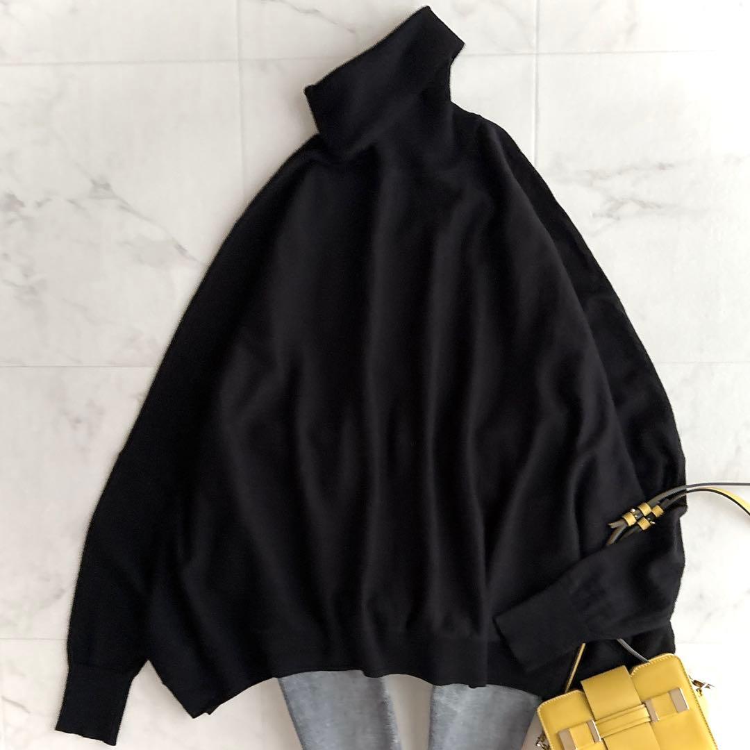 ドゥーズィエムクラス　ウールハイゲージタートル ブラック