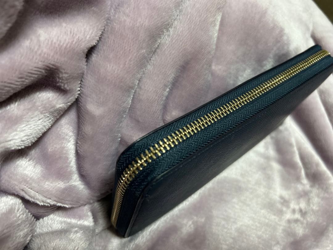 Paul Smith 長財布 ラウンドファスナージップストローグレインネイビー