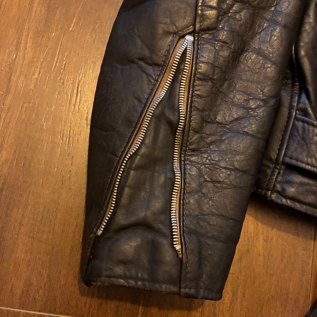 70s vintage excelled レザーダブルライダースジャケット 古着