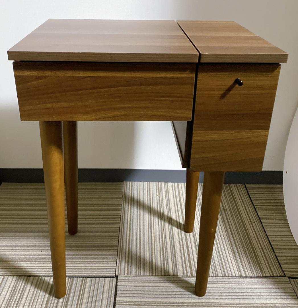 コンパクトドレッサー スツール付 鏡一面 シンプル モダン ダークブラウン