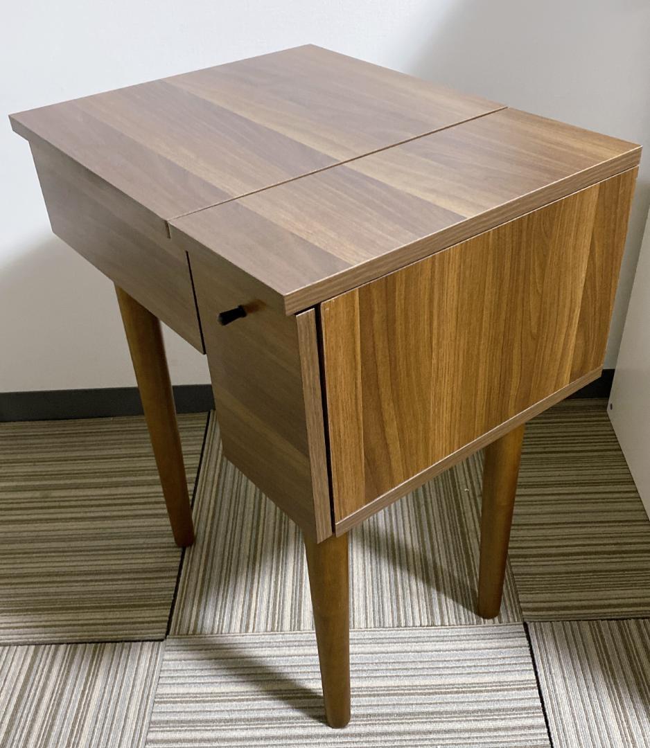 コンパクトドレッサー スツール付 鏡一面 シンプル モダン ダークブラウン