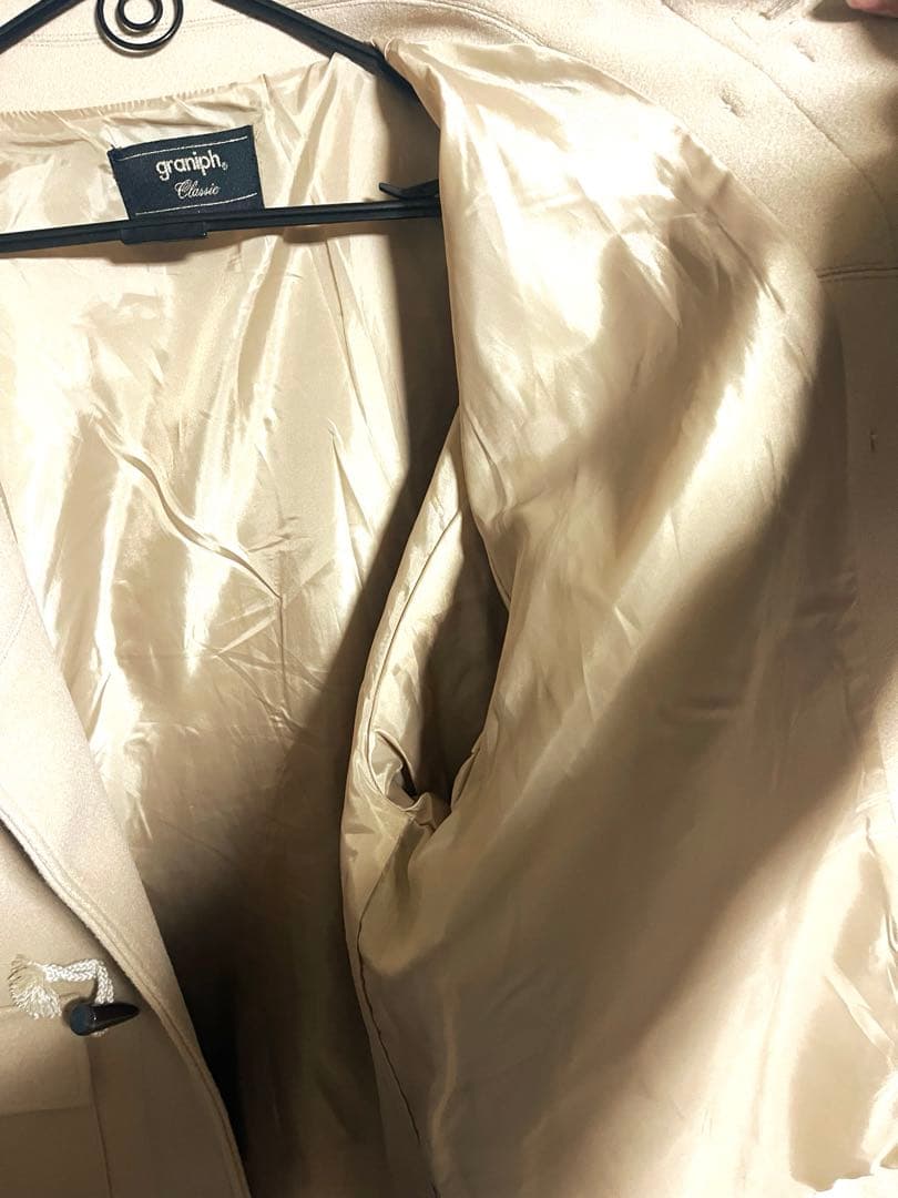 グラニフ イカク バックスタイル ダッフルコート ベージュ Lサイズ