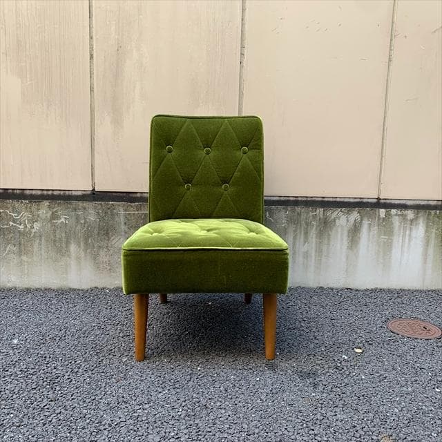 カリモク60 カフェチェア モケットグリーン