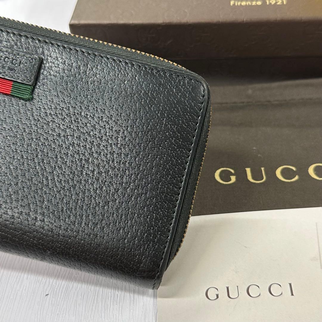 新品同様‼️ グッチ　GUCCI 財布　長財布　シェリーライン　ラウンドファスナー