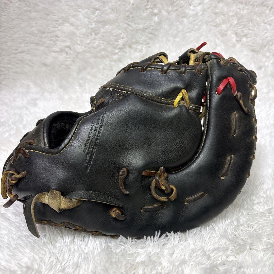 ミズノプロ 硬式用ファーストミット　一般用　左投げ　ブラック　旧ロゴ