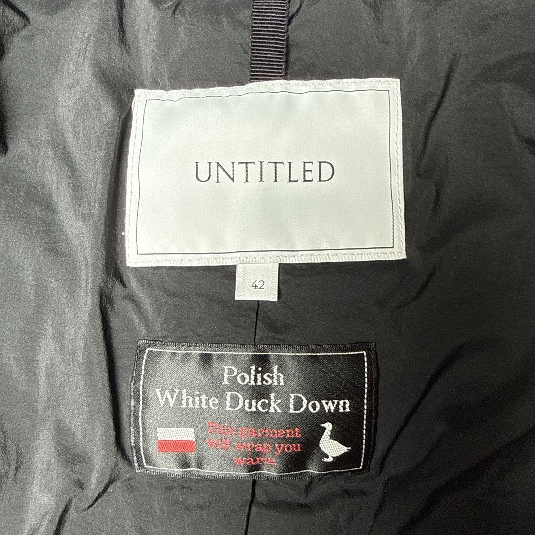 美品✨アンタイトル ホワイトダック ダウンコート ボリュームカラー 42 黒