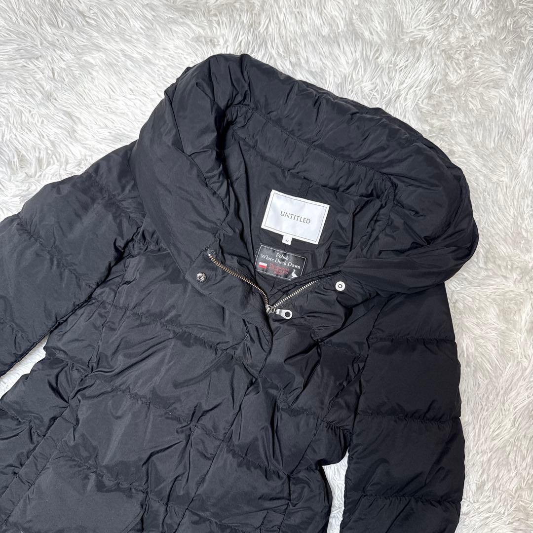 美品✨アンタイトル ホワイトダック ダウンコート ボリュームカラー 42 黒