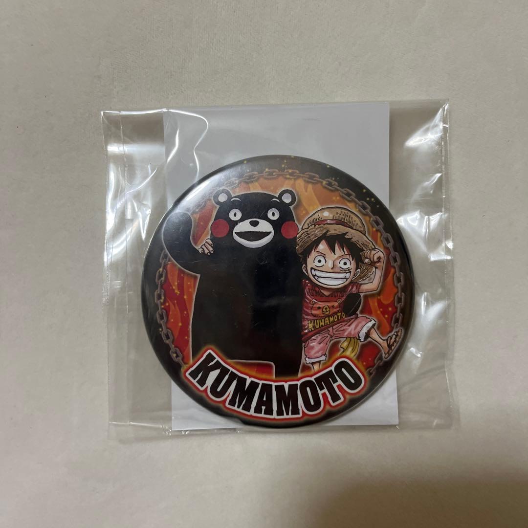 ワンピース Hello ONE PIECE 熊本 ルフィ くまもん 缶バッジ