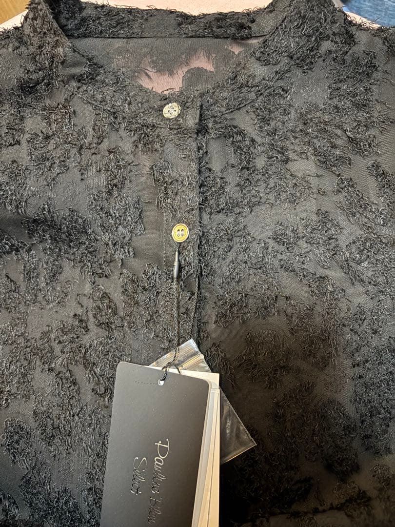 セブンフェアリー♡ジャガードブラックシャツ袖口リブ