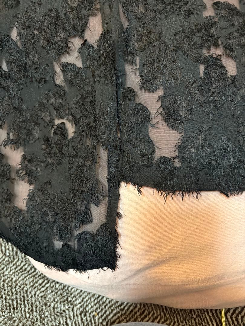 セブンフェアリー♡ジャガードブラックシャツ袖口リブ