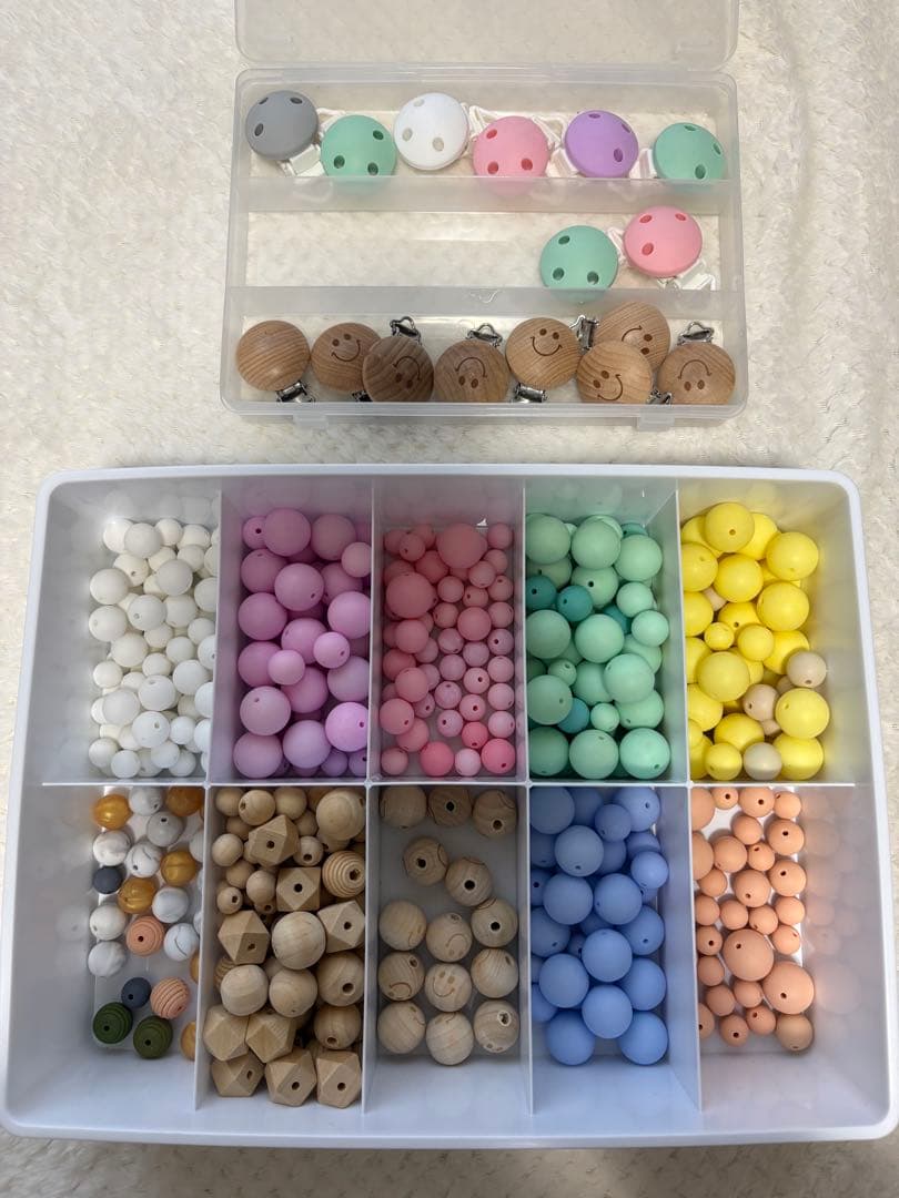 歯固めジュエリー　パーツ　シリコンビーズ　木製パーツ　まとめ売り