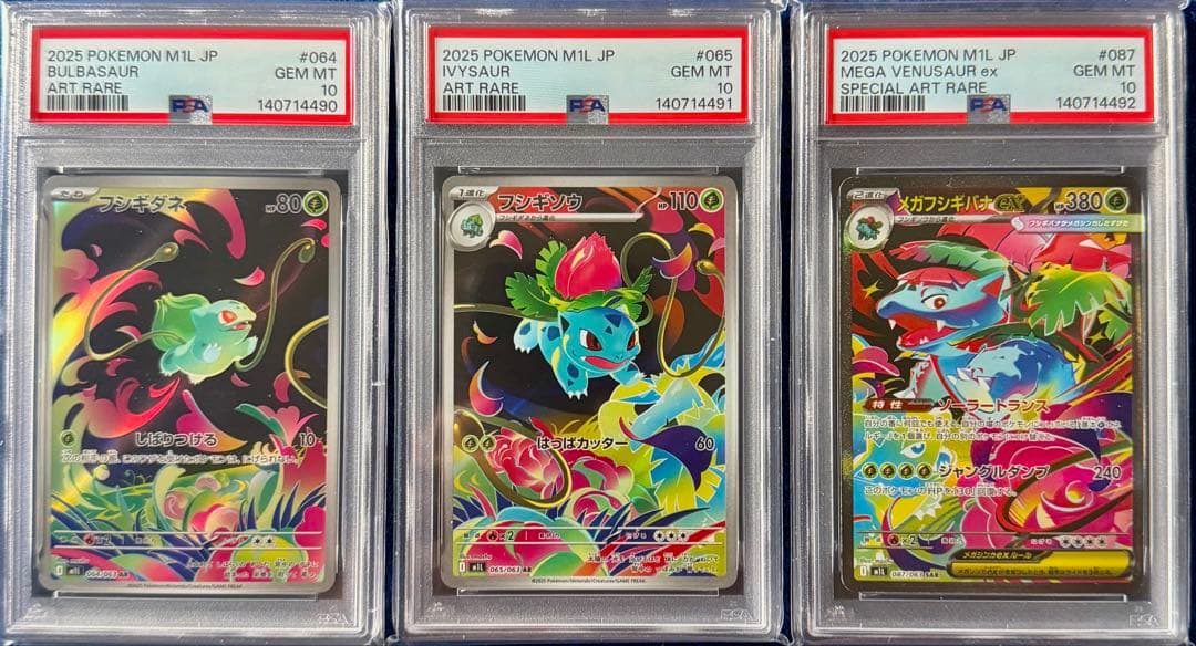 PSA10 連番 フシギダネ フシギソウ フシギバナSAR 3連番 メガブレイブ