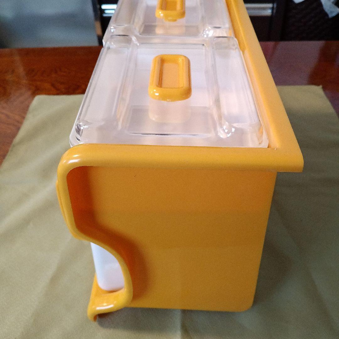 新品未使用昭和レトロ調味料ケース 調味料入れVintage濃い黄色当時物レア