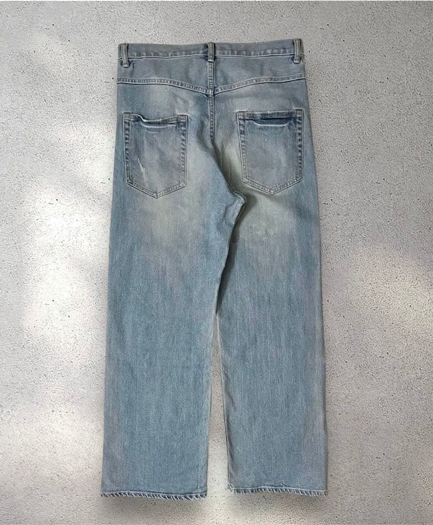 FRAMeWORK ヴィンテージ加工 デニム ワイド ストレートパンツ 40