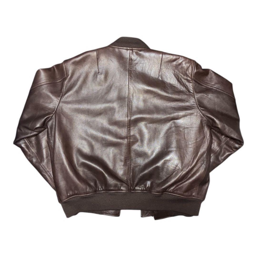 【スペシャル！】 90s ラルフローレン レザー ma1 ダークブラウン XL