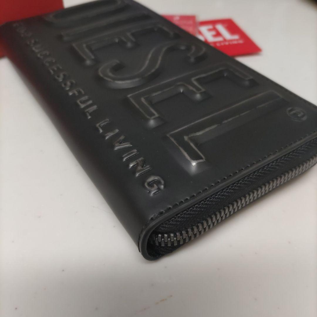 DIESEL ディーゼル ラウンドファスナー長財布　3D　ブラック