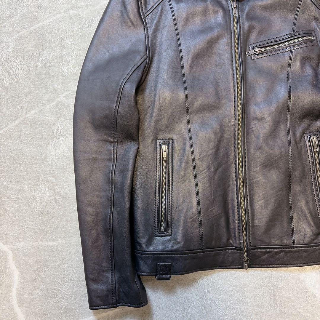 【極美品】 リューグーレザーズ ラムレザー シングルライダースジャケット L