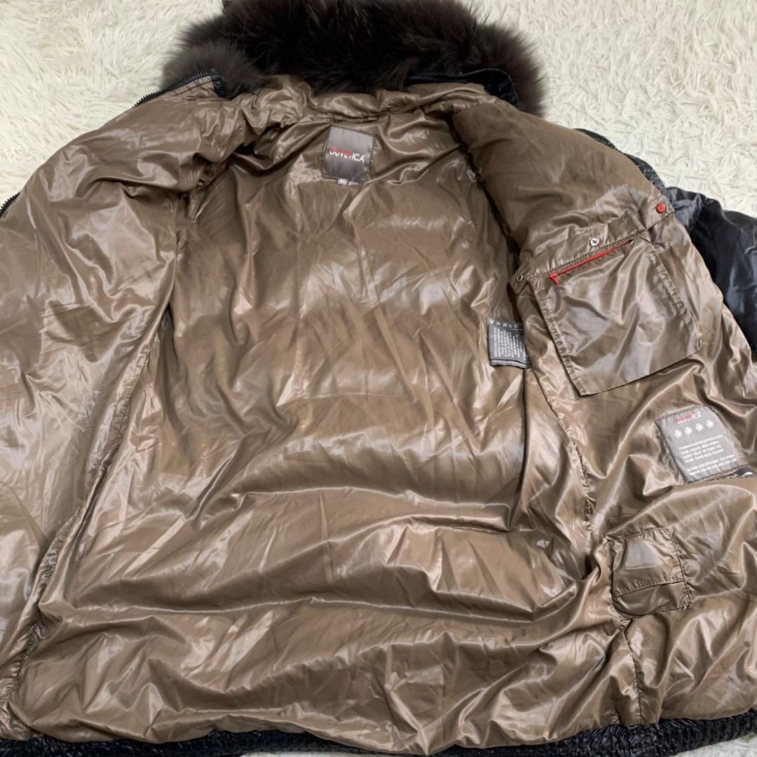 17201✨デュベティカ 40 ラクーンファー ロングダウンコート ブラック系