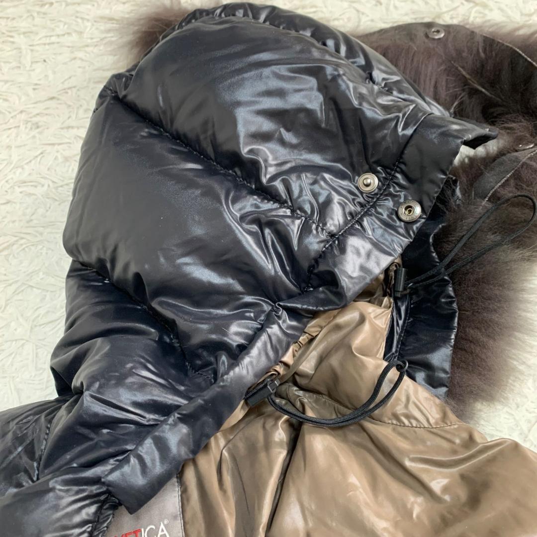 17201✨デュベティカ 40 ラクーンファー ロングダウンコート ブラック系