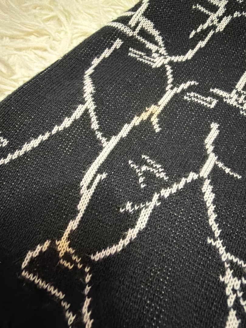 【希少】ISSEY MIYAKE 総柄ニットセーター ブラック　アートデザイン