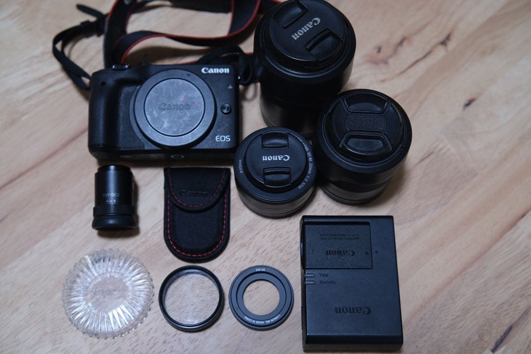 Canon EOS M3 レンズ3本含む一式フルセット【ボディ本体のみジャンク】