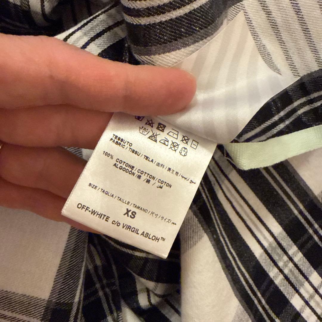オフホワイト OFF WHITE チェックシャツ オーバーサイズ